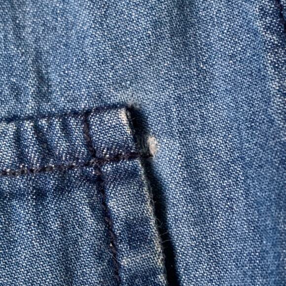 Tasha Polizzi Collection Denim Jean Button Up Shirt Embroidered Patchwork Size M - Picture 16 of 16